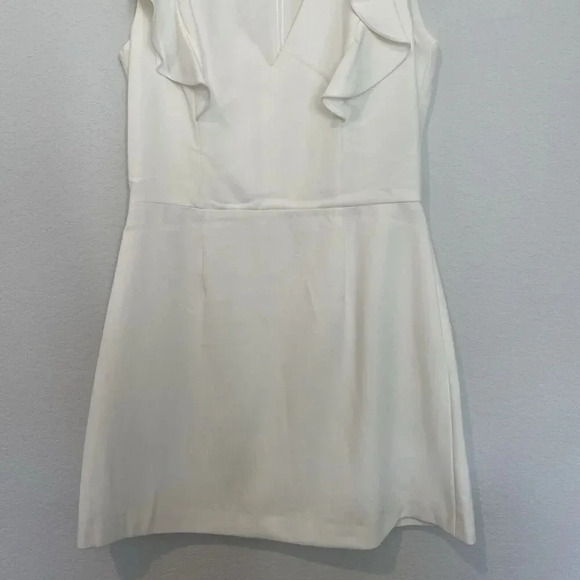 French Connection Dress Womens Medium Whisper Ruffle White Minidress Sleeveless - Picture 4 of 10